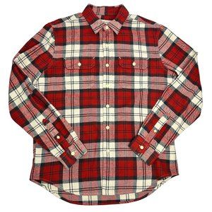 American Eagle | Plaid Red White Black Button-Down Long Sleeve Shirt | Size M